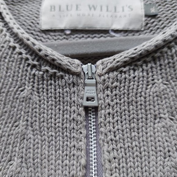 Blue Willis Knit Zip-up Sweater - Picture 3 of 10